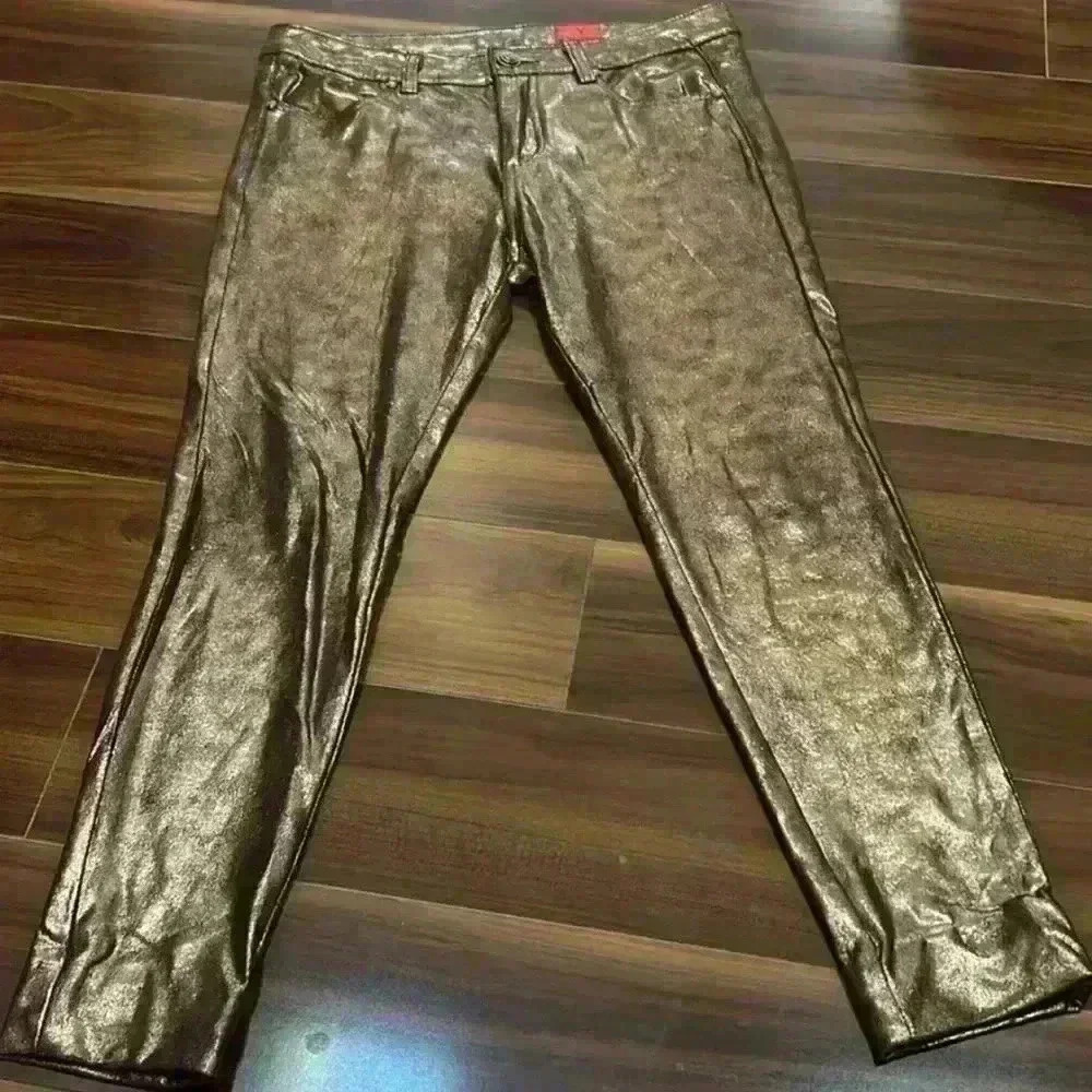 V Cristina metallic copper jeggings size 6